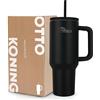 Otto Koning Borraccia Termica in Acciaio Inox 1,2L - Bicchiere Termico con Doppia Parete Isolata Sottovuoto. Mantiene la Bevanda Calda o Fredda per ore. Tazza Termica con Cannuccia e Manico Confortevole