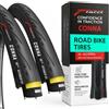 Fincci Copertoni Bici da Corsa 700x25c - Coppia Pneumatici 28 polici, 60TPI, Pieghevole Gomme 25-622 con Antiforatura 1mm per Sport Strada Ciclo Bicicletta - Confezione da 2 copertoncini