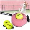 BOOSTEADY Tennis Allenatore Portatile con Base Metallica e Rimbalzo Infinito Tennis, per Adulti, Bambini e Principianti, Rosa