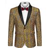 Coofandy Giacca Maschile Stile Smoking, con Motivo Paisley Floreale, Rever a Scialle, per cene, Balli di fine Anno, Matrimoni, S