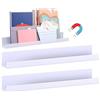 WOTEG Mensole Da Muro Bianche In Acrilico - Scaffale Magnetico Per Lavagna Bianca - Robusta Libreria Magnetica - 2 Ripiani In Acrilico Riutilizzabili Per Organizer Da Cucina, Rack Per Frigorifero Galleggian