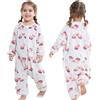 HAHASHOW Pigiama Pile Bambino Invernale Sacco Nanna Con Piedini 2.5 Tog Flanella Pigiama Intero Bambina 18-24 Mesi, Fenicottero