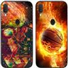 Generic Confezione da 2 cover posteriore per telefono in gel di silicone TPU con stampa di pallone da basket fiamme (per Samsung Galaxy A20e)