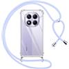 Pnakqil Cover per Xiaomi Redmi Note 14 Pro 5G/Poco X7 5G con Cordino, Trasparente Custodia con Laccio Tracolla Cellulare Girocollo Collana Protettiva per Redmi Note 14 Pro 5G 6.67, Viola