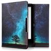 kwmobile Custodia eReader Compatibile con Tolino Vision 1/2 / 3/4 HD Cover - eBook Reader Flip Case - blu/grigio/nero - Natura e spazio
