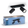 Philips Lighting PHILIPS CONSUMER LIGHTING KOSIPO FARETTO 2 LUCI NERO IN METALLO 2 LUCI NERO