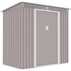 Brigros - Casetta Da Giardino Per Attrezzi In Lamiera Zincata Con Porte Scorrevoli, Capanno Da Giardino Disponibile In 2 Dimensioni Ideale Come Ricovero Attrezzi (Grigio, 201x121x186 cm)