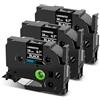 Upwinning TZe 345 Compatibile con Brother P-Touch Nastri 18mm Nero, 3pk | TZe345 Aze-345, 18mm x 8m, Bianco su Nero, Laminado, compatibile con Brother P-touch Etichettatrice D400 PTD410 P710BT E300VP