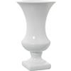 DRW Vaso con piede in ceramica in bianco lucido 19x19x33 cm