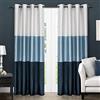 Exclusive Home Tende Exclusive Home Chateau a Righe in Seta Sintetica con Occhielli Tenda della Finestra Pannello Coppia, Poliestere, Indigo, 54x96