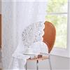 ALIGOGO Tende in pizzo, lunghezza 160 cm, stile vintage, in pizzo bianco, per camera da letto, stile country francese, tende trasparenti per la privacy, tende corte per finestre, con tasca per asta, set da 2,