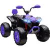 AIYAPLAY Quad Elettrico per Bambini da 24V, con Fari, Porta USB e Funzione MP3, per Bambini di 3-8 Anni, Viola | Aosom Italy