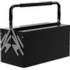 DURHAND Cassetta degli Attrezzi Metallia Pieghevole con 5 Vassoi e Manico per Officina Garage 45x20x34,5 cm Nero | Aosom Italy