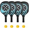 SPORTNOW Set di 4 racchette da pickleball in legno di pioppo, con 4 palline e una borsa, Blu e nero | Aosom Italy