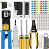 MAYLINE-TECH MAYLINE Pinza Crimpatrice rj45, CAT5 CAT6 Cirmpatura per Cavi Rete Strumenti Kit di Rete Professionali, Manutenzione del Kit LAN Tester del, Connettori RJ11 / RJ12 passanti(blu)