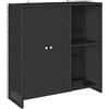 vidaXL Armadio di Stoccaggio Nero 100 x 36 x 102 cm in Rattan - Mobili Esterni Eleganti con Finitura Testurizzata, Resistenti ai Raggi UV, Ideali per Giardino o Garage. Panchina Moderna per Soggiorno