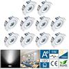 Midore Piccoli faretti da incasso a LED, 10 pezzi, 1 W, 230 V, rotondi, con trasformatore, orientabili, mini faretti da soffitto a LED, 110 lm, misura foro 42-45 mm
