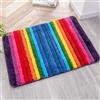 NIENLCIP Tappeto da bagno arcobaleno colorato morbido e assorbente in microfibra peluche con retro antiscivolo per bagno lavabile in lavatrice 48 x 68 cm