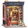 CUTEBEE Book Nook Kit Per Adulti - DIY Casa delle Bambole in Miniatura Con Luce LED, Stile Casa Miniatura in Legno Elegante ed Ornato da Costruire da Te, Regali(Jack's Bookery)