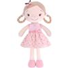 GAGAKU Bambola di stoffa morbida 40 cm Bambole angelo custode, regalo per battesimo per bambine, peluche portafortuna per bambini dai 3 ai 5 anni - Ragazza Ciliegia