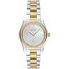 Emporio Armani Orologio per le donne, movimento a tre lancette con data, orologio in acciaio inossidabile con cassa da 32 mm, Argento/Oro (2T Silver/Gold)