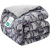 CHOSHOME Coperta Pile Doppio Strato Vello, Coperta Calda e Confortevole Coperta Divano Super Caldo Morbida Plaid Divano Super Morbida 130x150CM Tie-dye Grigio
