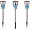 SUAVER Lampade Solari Giardino, Mosaico Luci Per Paesaggio/Sentieri Luci Solari Impermeabili in Acciaio Inox LED Luci Solari Esterne per Patio, Prato Inglese, Cortile, Passaggio Pedonale (3pcs Blu)