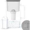 Wessper Caraffa Filtrante di Vetro con 1 Cartuccia Aquaclassic (Compatibile con Brita Classic), Elimina Cloro, Impurità e Metalli Pesanti, 3 Litri, Grigio