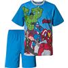 SUN CITY Marvel Avengers - Pigiama 2 Pezzi Supereroi Avengers Maglietta a Maniche Corte e Pantaloncino per Bambini e Ragazzi (Blu, 4 Anni)