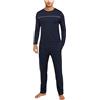 Marvmys Pigiama Uomo Cotone Lungo Invernale Due Pezzi Pigiama a Maniche Lunghe con Scollo Rotondo e Pantaloni con Tasche