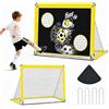 EXTFANS Porta da calcio per bambini, 2 in 1, porta da calcio, pieghevole, per giardino, bambini, con 4 chiodi da terra e borsa per il trasporto, colore: blu (Gelb, 150 * 120cm)