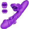 SuperLove 3in1 G-Spot Wiggling & Biting & Licking Rabbit Vibrator Purple