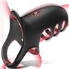 SuperLove Vibrating Adjustable Penis Sleeve with App Black