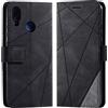 Vankii Cover per Huawei P20 Lite, Flip Caso Libro Premium Portafoglio Custodia in Pelle PU Magnetica,Custodia Pelle Sintetica TPU Silicone Antiurto,Funzione Supporto Slot Schede (Nero)