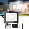 Sararoom Faretto Led da Esterno con Sensore di Movimento, 50W 5000LM Faro Proiettori - 108Leds 6500K Bianca Fredda Luci di Sicurezza, IP65 Impermeabile Lampade da parete per Garage Cortile Giardino
