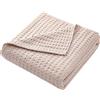 Hayisugal Copriletto in 100% cotone a nido d'ape, soffice coperta estiva effetto waffle, coperta ariosa in cotone come letto, divano, coperta per divano, kaki, 150 x 200 cm