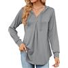 HANERDUN Camicia Donna Top Elegante a Maniche Lunghe Felpa Sexy con Scollo a V Tunica Casual Ampia T Shirt Blusa