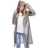 Sycle circle Impermeabile Trasparente Riutilizzabile con Cappuccio e Maniche, Poncho Antipioggia di Emergenza Cappotto da Pioggia Unisex (Grigio, L)