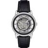 Emporio Armani Orologio Uomo, movimento automatico, cassa in acciaio 43 mm con cinturino in pelle, AR1981