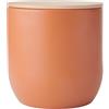 KitchenCraft Idilica, barattolo da cucina con coperchio ermetico, barattolo rotondo con coperchio in legno e finitura opaca per tè, caffè o zucchero, 12 x 12 cm, Terracotta