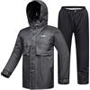 ILM Antipioggia Moto Impermeabile da Uomo-Tuta Antipioggia Resistente all'usura, 6 Tasche, Set da 2 Pezzi con Giacca e Pantaloni