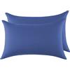 Poligino Federe Cuscini Letto Matrimoniale Cotone 43x63 cm 2PCS, Set 2 Federe Certificato Oeko-TEX in Premium Cotone 110GSM, Morbida e Traspirante, Ipoallergenica -Blu