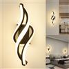 KUKAK Applique da Parete Interno,22W LED Luce Bianco Caldo 3000K 1800 Lumen Lampada da Parete,Moderno Design Curvo Lampade a Muro,Aplique Alluminio per Bagno Soggiorno Camera da Letto Scale Corridoio