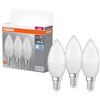 OSRAM LED BASE Classic B40, lampada LED a filamento smerigliato in vetro per base E14, forma di candela, bianco freddo (4000K), 806 lumen, sostituisce lampadine convenzionali da 40W, scatola da 3