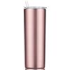 Gteller - Bicchiere termico sottile con doppia parete in acciaio INOX 18/8, con cannuccia e coperchio, tazza termica da viaggio, per mantenere le bevande fredde e calde