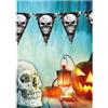 FIESTAS GUIRCA | Festone Teschi di Carta (300 cm) (20x30 cm) - Decorazione di Halloween per Feste e Celebrazioni - Ideale per Festa del Terrore, Scheletri e Teschi - Nero e Grigio