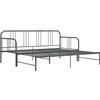 Gecheer Divano Letto Estraibile, Struttura Letto Singolo, Grigio in Metallo 90x200 cm