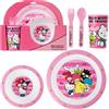 Get Trend Hello Kitty Sanrio Set Stoviglie Bambini Posate Bambini, 5 Pz Riutilizzabile Piatti Plastica Ciotola Tazza Cucchiaio Forchetta, BPA Gratuita (Rosa Hello Kitty)
