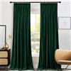 PONY DANCE Tende Soggiorno Tende 280 cm Altezza Tende Velluto con Fettuccia Tende Verdi Scuro Tende Termiche per Salotto Tende Oscuranti per Interni 2 Pezzi L 132 x A 280 cm, 300g/m²