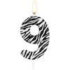 mciskin Candele di compleanno zebra, numero 9, decorazioni per il 9° compleanno di ragazze e ragazzi, candele con stampa a strisce bianche nere per torte, decorazioni per feste a tema animali della